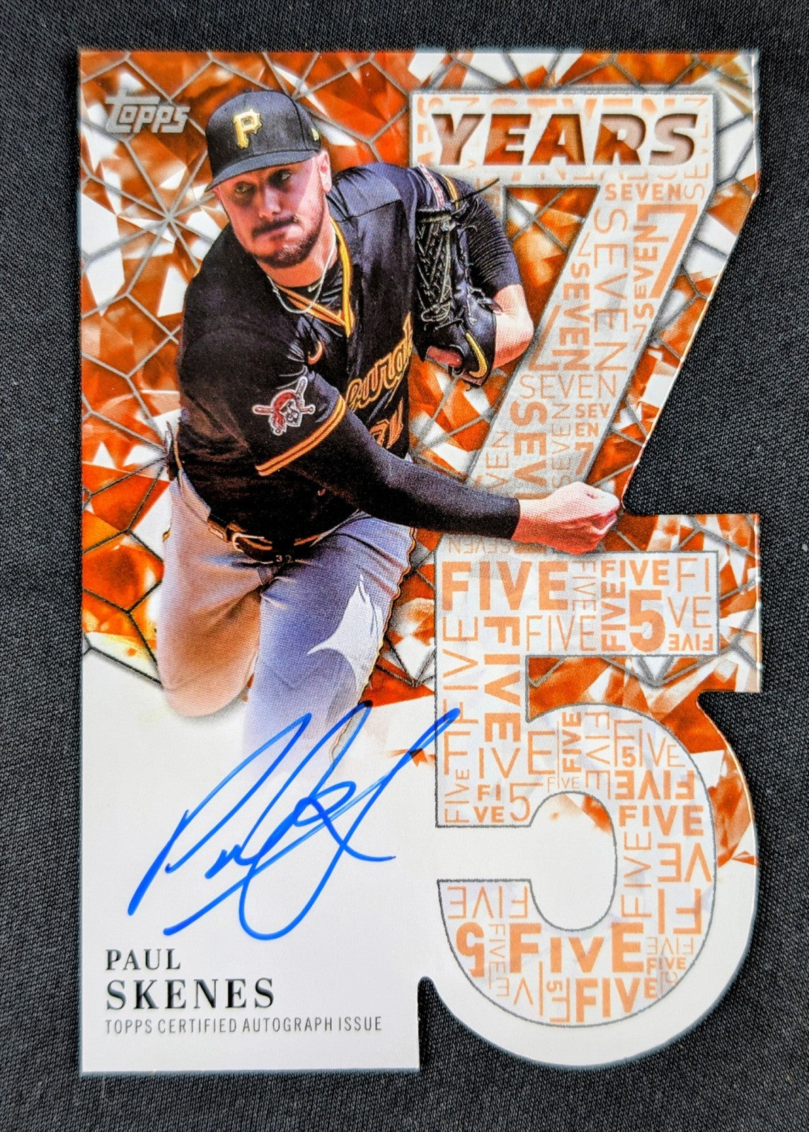 2026 Topps Paul Skenes 75 Years of Die-Cut Auto Orange /25